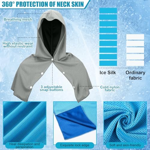 Peryiter 2 Pack Kids Cooling Hoodie Towels with UPF 50 Sun Protection