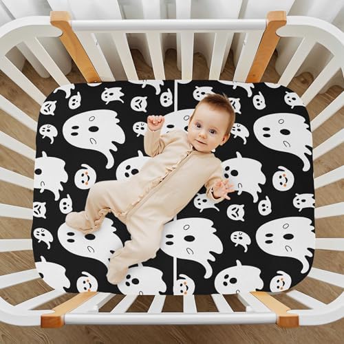 Qilmy Halloween Ghosts Fitted Crib Sheet for Kids 1