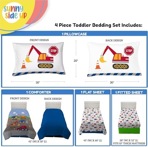 Sunny Side Up Construction Zone Toddler Comforter Set