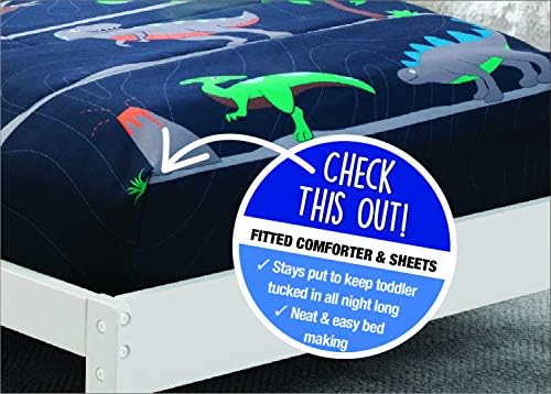 Delta Children Toddler Bedding Set - Jurassic Dinosaur 4 Piece for Boys