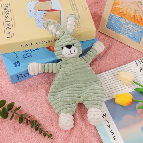 Apricot Lamb Corduroy Bunny Lovey Blanket for Babies
