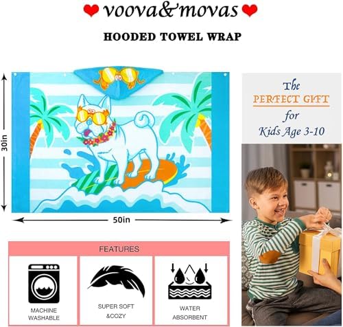 VOOVA MOVAS Toddler Towels 30X50 Soft Cotton
