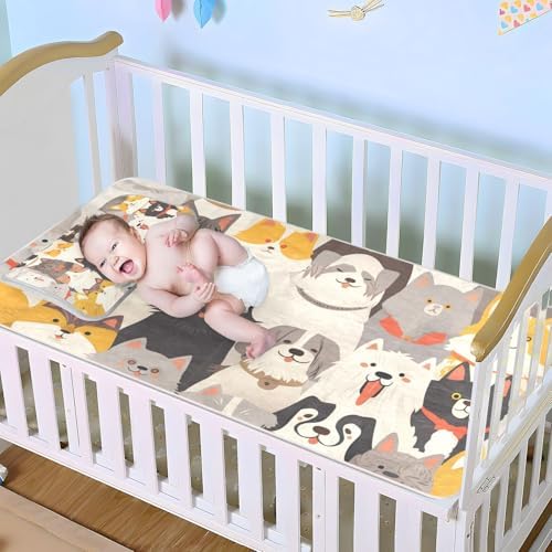 Animal Face Cooling Mattress Pad for Baby 28x52