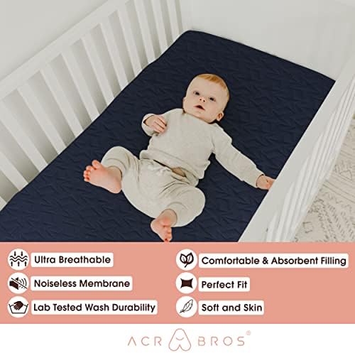 ACRABROS Waterproof Crib Mattress Protector Pad 2-Pack