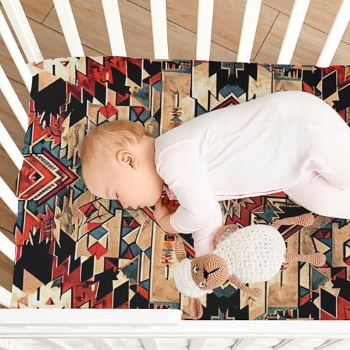 Wajiw Tribal Pattern Fitted Crib Sheet for Standard Mattress