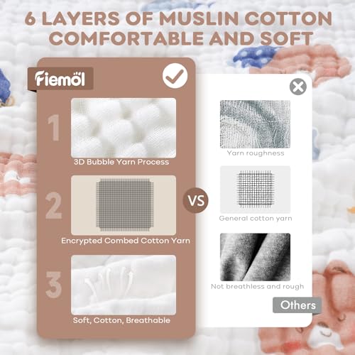 FIEMOL 2 Pack Hooded Baby Bath Towels