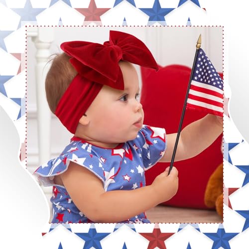 YanJie 4th of July Red Velvet Headband for Baby Girls