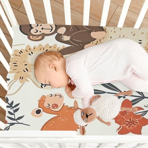 Wajiw Forest Animals Crib Sheets Fitted 28x52In