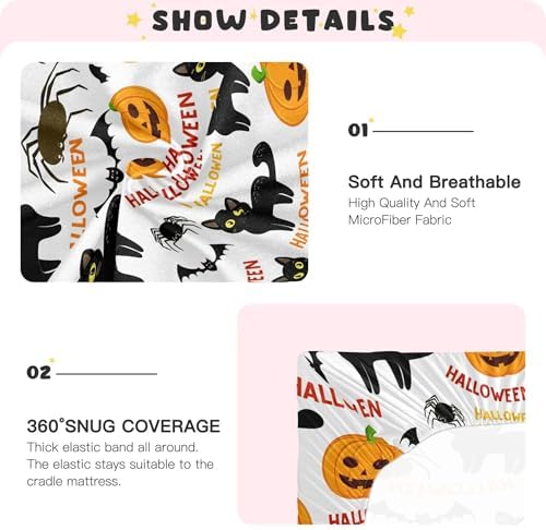 Qilmy Halloween Pumpkins Fitted Crib Sheet for Baby 1