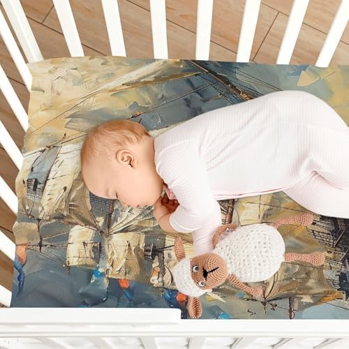 Wajiw Sailing Ship Crib Sheets for Girls and Boys
