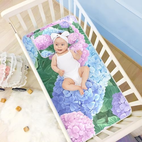 Hydrangeas Cooling Baby Crib Mattress Pad 28x52