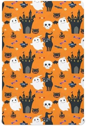 Qilmy Halloween Ghosts Crib Sheet Soft Breathable 28 x 52 in