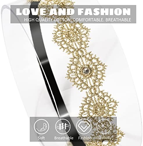 DANMY Baby Girl Elastic Headband with Rhinestone Design