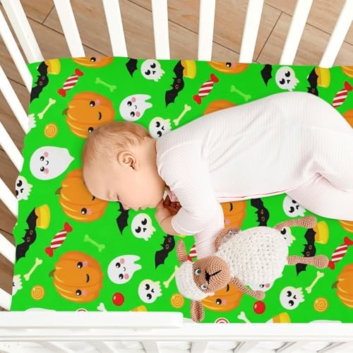 Qilmy Halloween Fitted Crib Sheet for Baby Soft and Breathable