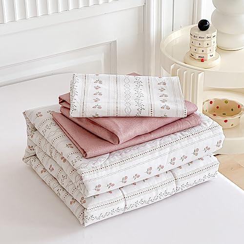 Joyreap 4 Piece Cotton Toddler Bedding Set for Girls