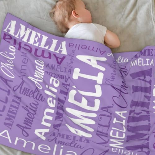 Custom Baby Blanket with Name for Kids Girls Boys