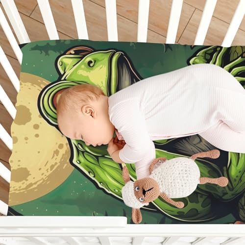 Wajiw Frog Crib Sheets Soft Breathable Fitted 1