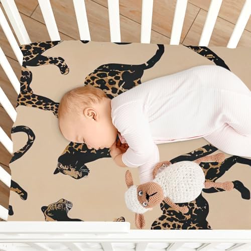 Wajiw Leopard Crib Sheets Soft Breathable Fitted 1