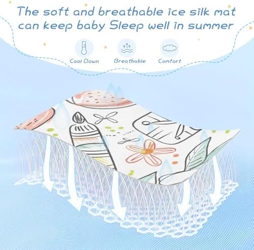 Cooling Baby Mattress Pad with Doodle Drawings 28x52
