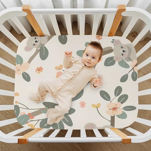 Wajiw Crib Sheets for Girls and BoysSoft Breathable Fitted Sheet28x52In