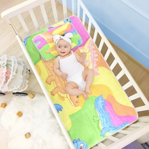 Vibrant Dino Cooling Mattress Pad Protector 28x52