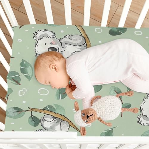 Wajiw Koala Crib Sheets Soft Breathable Fitted Sheets