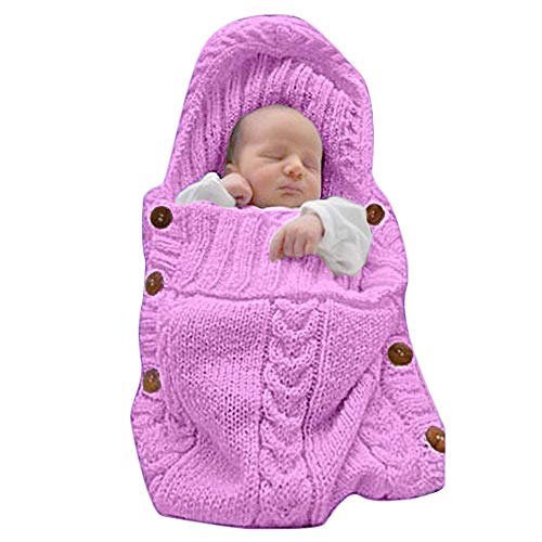 XMWEALTHY Soft Hooded Swaddle Blanket for Newborns 0-6 Months Pink