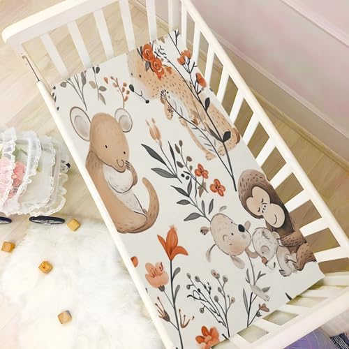 Wajiw Forest Animals Crib Sheet for Standard and Toddler Mattresses