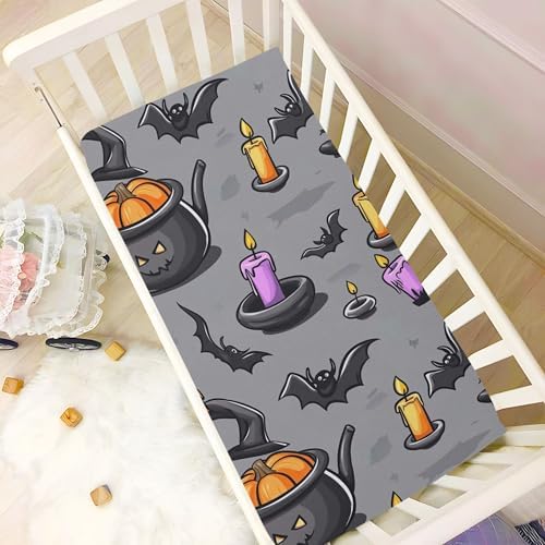 Qilmy Halloween Fitted Crib Sheet for Baby Soft Breathable and Snug Fit