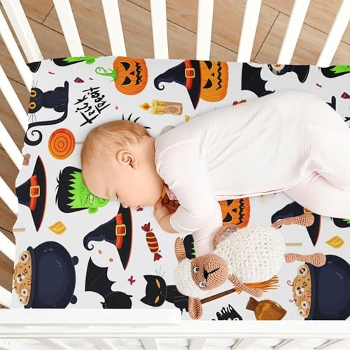 Qilmy Halloween Fitted Crib Sheet for Kids