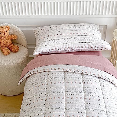 Joyreap 4 Piece Cotton Toddler Bedding Set for Girls