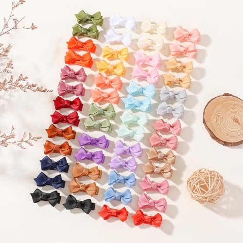YHXX YLEN 52Pcs Mini Hair Clips with Bows for Babies and Toddlers