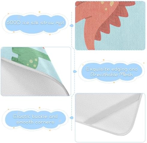 Blue Dinosaur Cooling Baby Waterproof Crib Mattress Pad