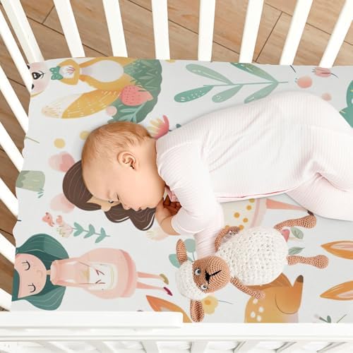 Wajiw Cute Princess Crib Sheets for Girls and Boys