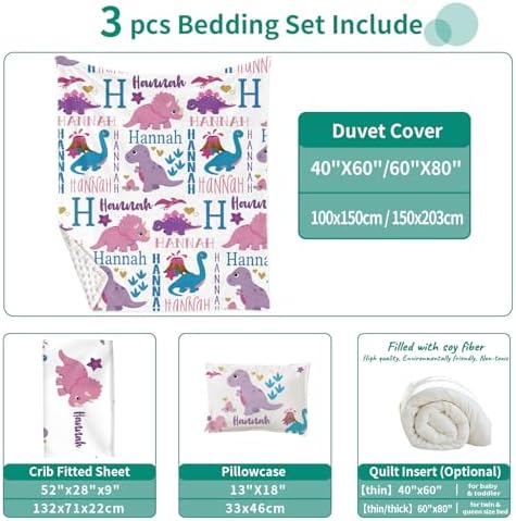 Duckbe Custom Toddler Bedding Set Purple Mermaid 3 Piece