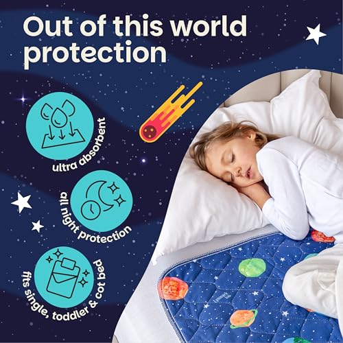 Lynmark x2 Potty Training Mattress Protector - 35 x 33 Astronaut Design