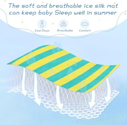 Yellow Blue Cooling Baby Mattress Protector 28x52 Breathable and Waterproof