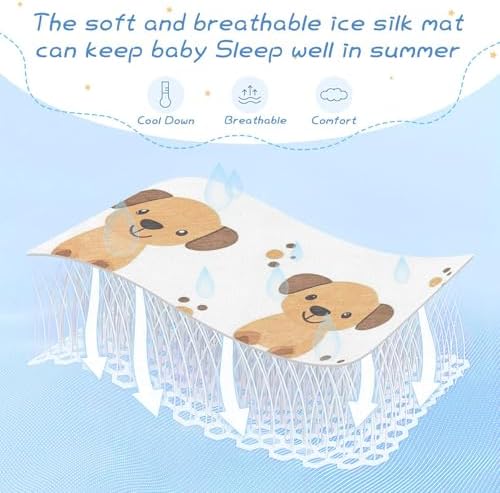 Cooling Cartoon Brown Dog Crib Mattress Pad 28x52
