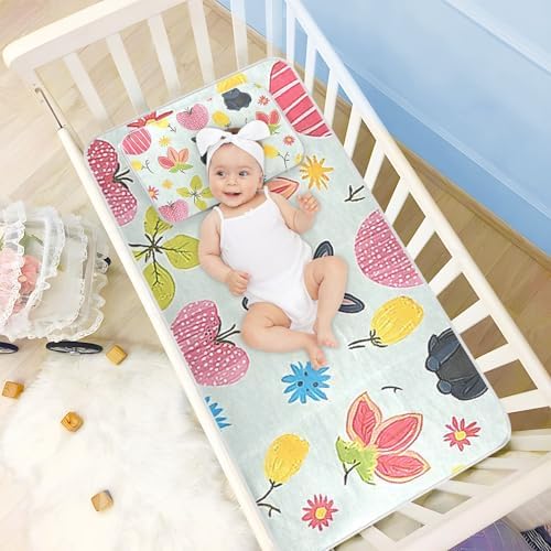 Simple Floral Cute Cartoon Bunnies Mattress Pad 28x52