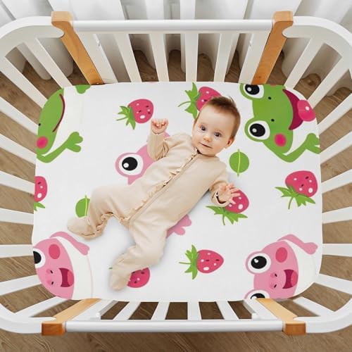 Wajiw Frogs Crib Sheets Soft Breathable Fitted Sheets