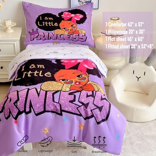 GRAT TIOC 4 Piece Toddler Bedding Set for Girls