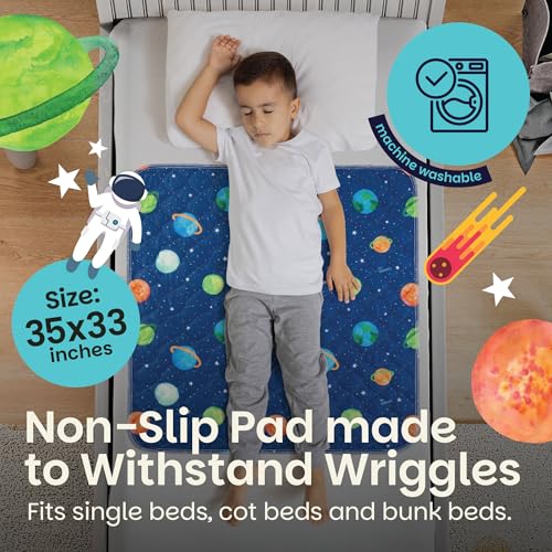 Lynmark x2 Potty Training Mattress Protector - 35 x 33 Astronaut Design