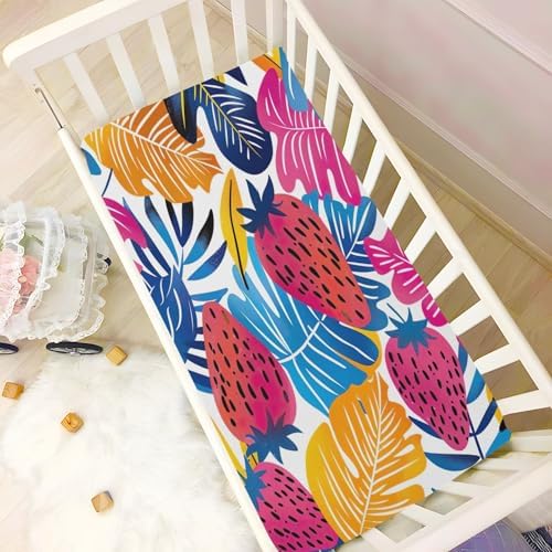 Wajiw Strawberry Crib Sheets Soft Breathable Fitted