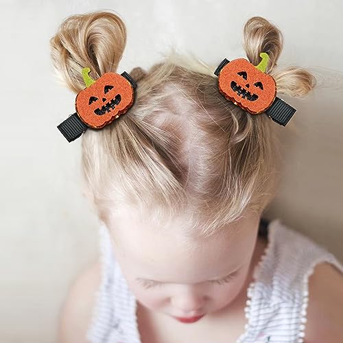 VEICOSTT Halloween Hair Clips 2 Pack Pumpkin Bat 1