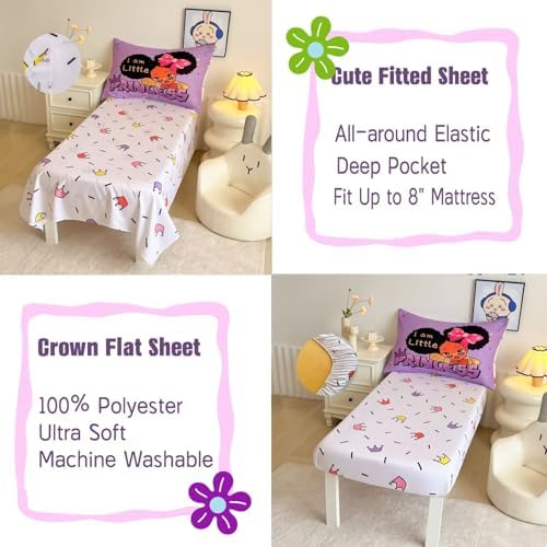 GRAT TIOC 4 Piece Toddler Bedding Set for Girls