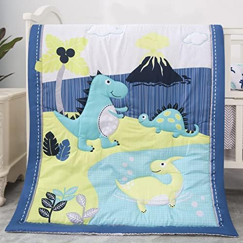 8-Piece Dinosaur Crib Bedding Set for Baby Boys