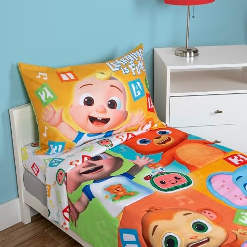 CoComelon Learning is Fun 4-Piece Toddler Bedding Set - Orange