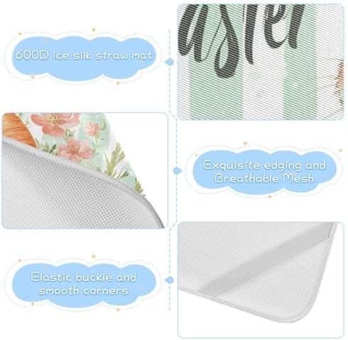 Cooling Baby Mattress Pad 28x52in Easter Cartoon Rabbit Design