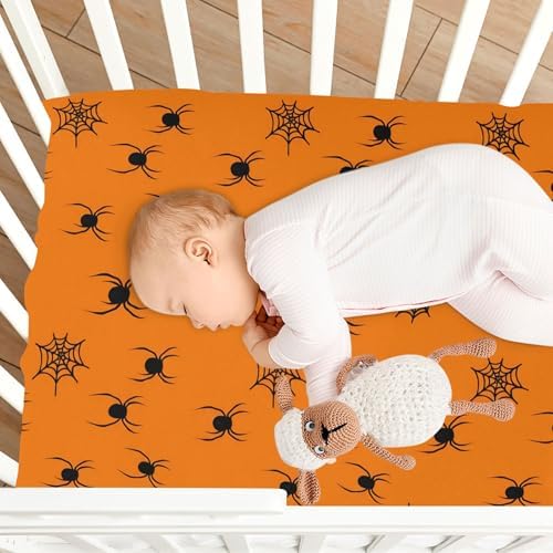 Qilmy Halloween Fitted Crib Sheet for Baby Sleep and Play