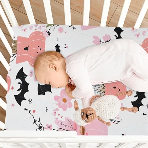 Qilmy Cute Ghosts Fitted Crib Sheet for Boys and Girls